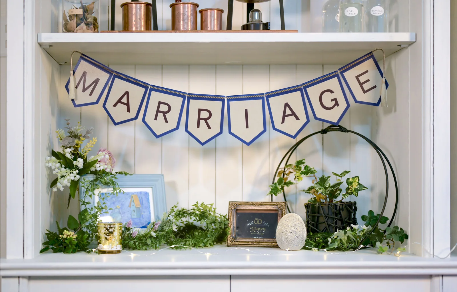 婚姻届Laboオリジナルガーランドキット飾り付け例