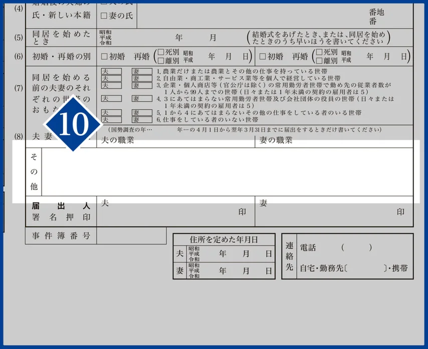 婚姻届の書き方 その他